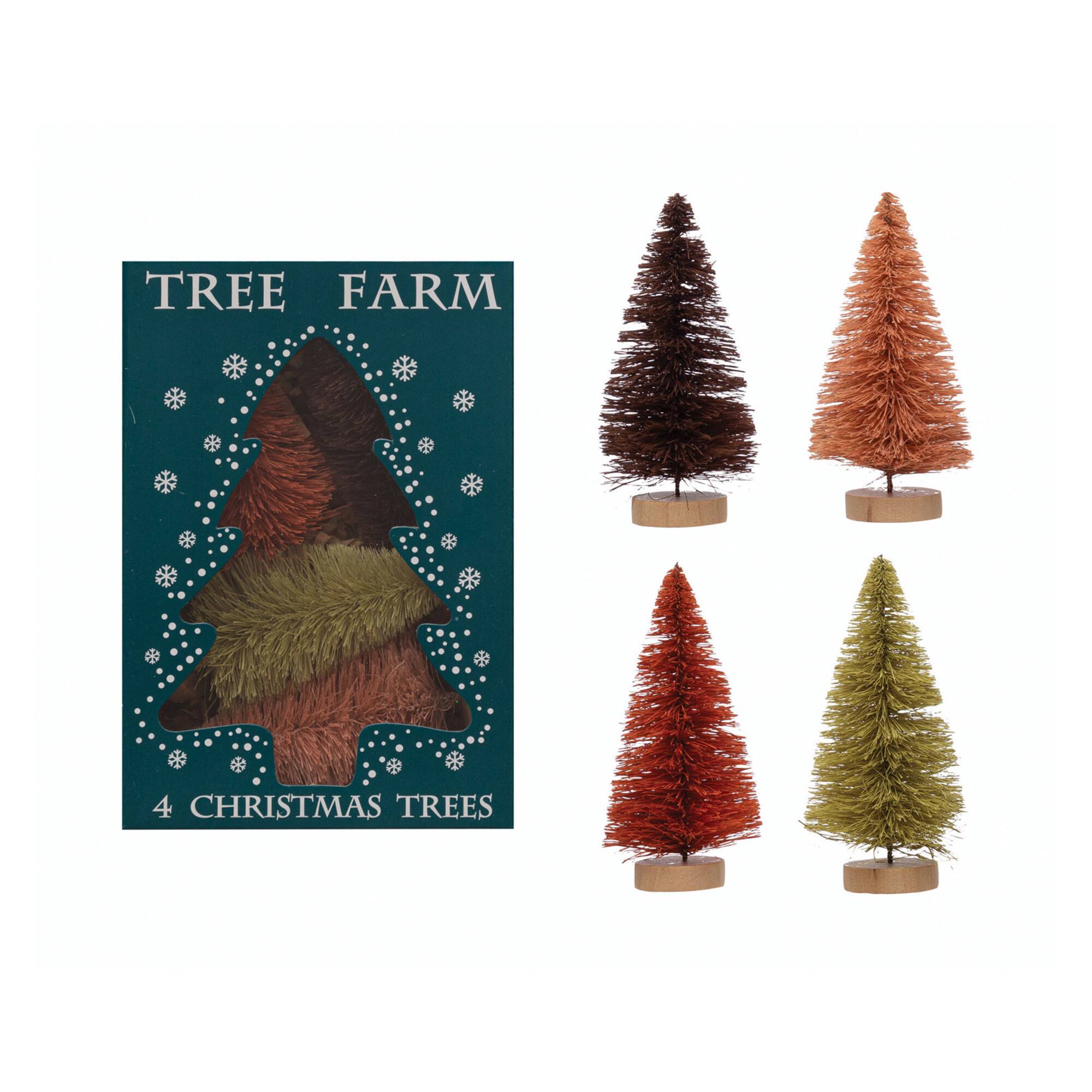 Hello Honey® 4.25" Sisal Bottle Brush Tree with Wood Base Set